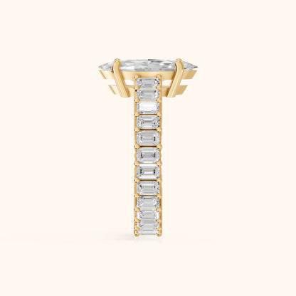 Mallory Shared Prong Marquise Diamond Engagement Ring in Yellow Gold - SideView.webp