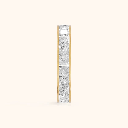 Louise Channel Set Princess Diamond Eternity Band in Yellow Gold - SideView