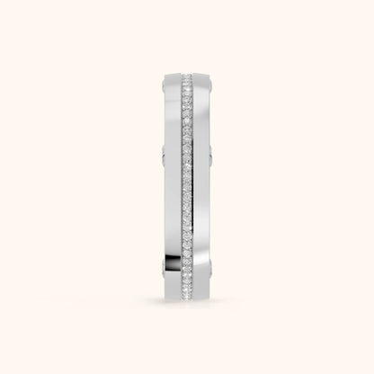 Elora Micropavé Round Diamond Eternity Band in Platinum - SideView