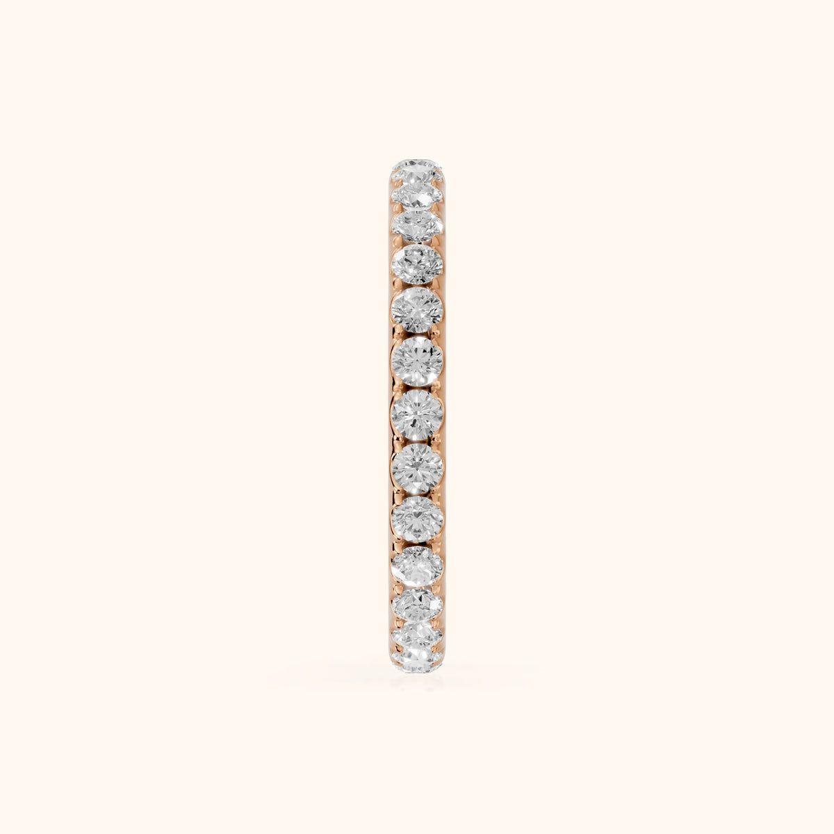 Zora Micropavé Round Diamond Eternity Band in Rose Gold - SideView