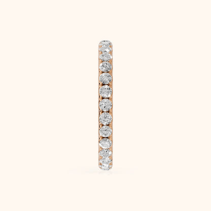 Zora Micropavé Round Diamond Eternity Band in Rose Gold - SideView