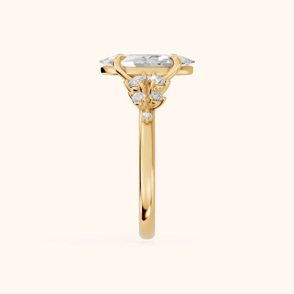 Evelina Bloom Marquise Diamond Engagement Ring in Yellow Gold - SideView