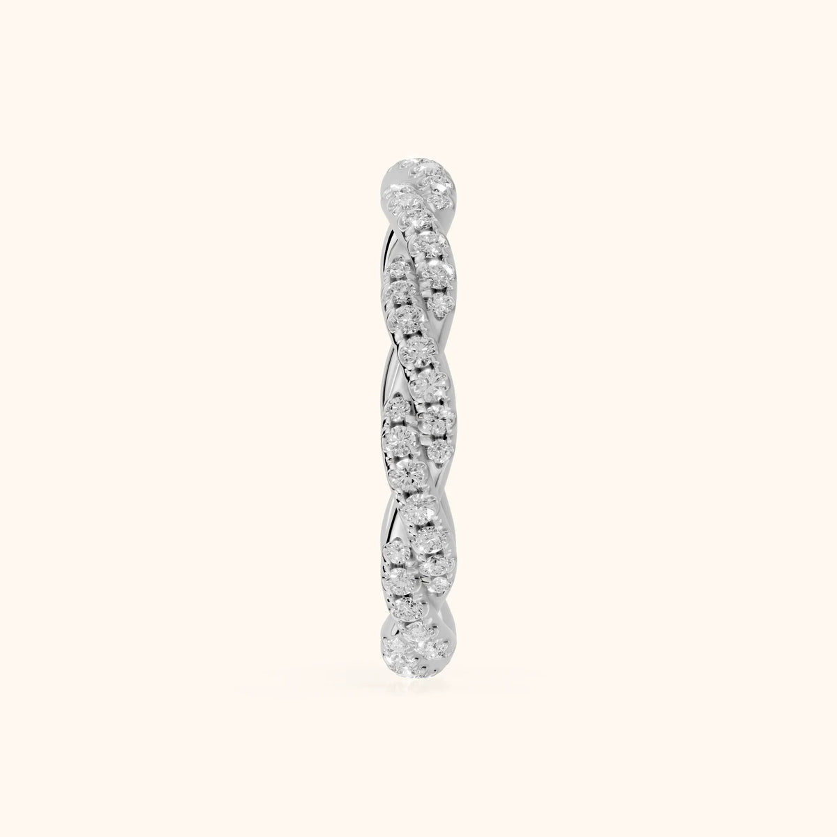 Trisha Micropavé Twist Round Diamond Eternity Band in Silver - SideView