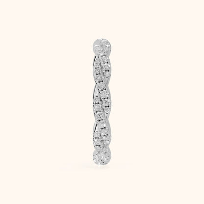 Trisha Micropavé Twist Round Diamond Eternity Band in Silver - SideView