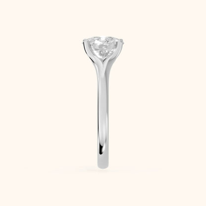 Nell Split Shank Solitaire Cushion Diamond Engagement Ring in Silver - SideView.webp