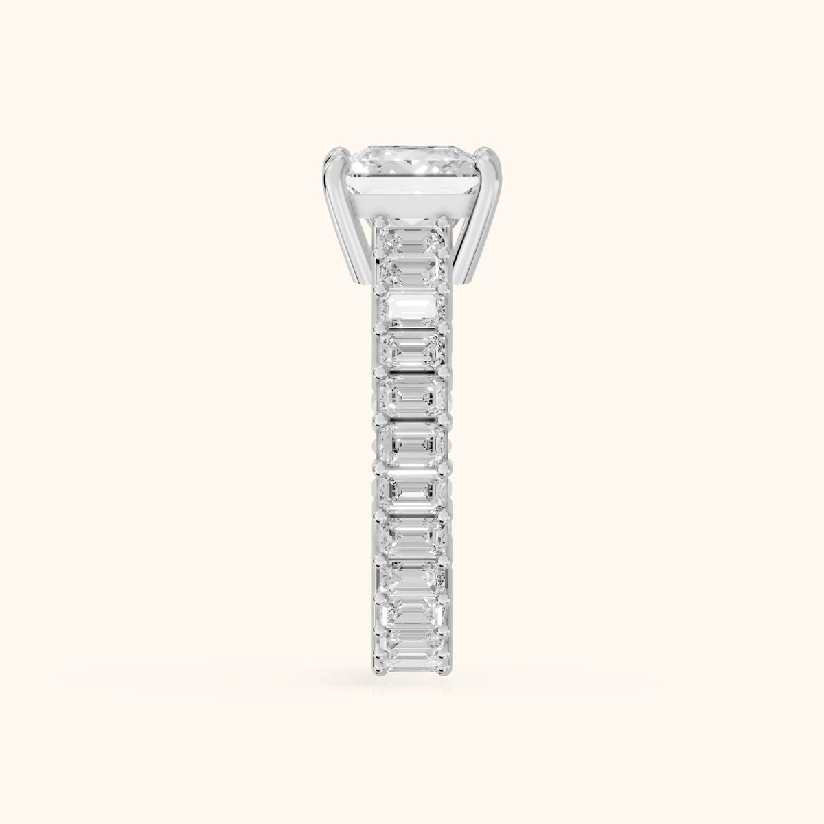 Mallory Shared Prong Princess Diamond Engagement Ring in Platinum - SideView.webp