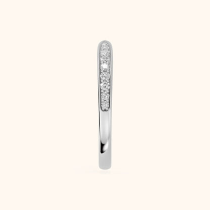 Tosca Tapered Riviera Round Diamond Half Eternity Band in Silver - SideView