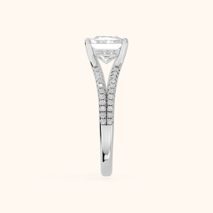 Eternal Embrace Princess Diamond Engagement Ring in White Gold - SideView