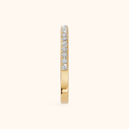 Tamara Micropavé Round Diamond Half Eternity Band in Yellow Gold - SideView