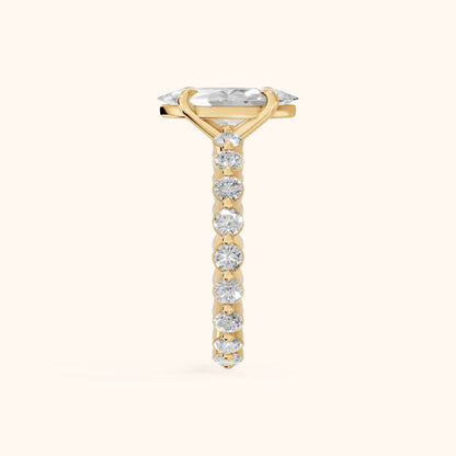 Piper Sidestone Marquise Diamond Engagement Ring in Yellow Gold - SideView.webp