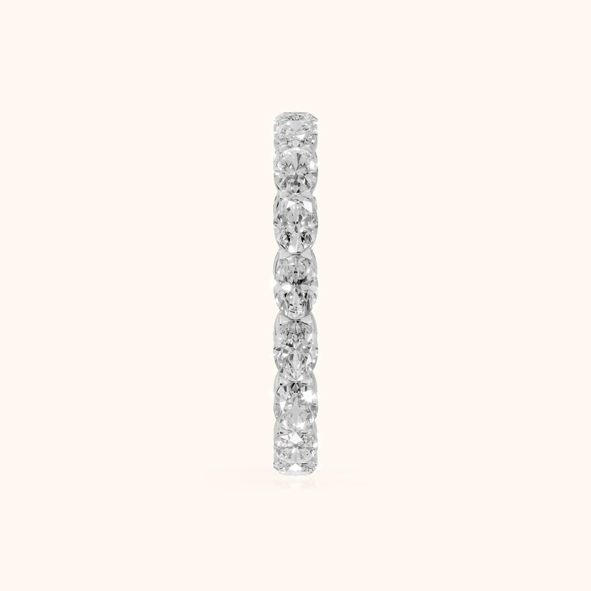 Silvia East-West Oval Diamond Eternity Band in Silver - SideView