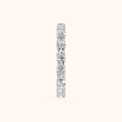 Silvia East-West Oval Diamond Eternity Band in Silver - SideView