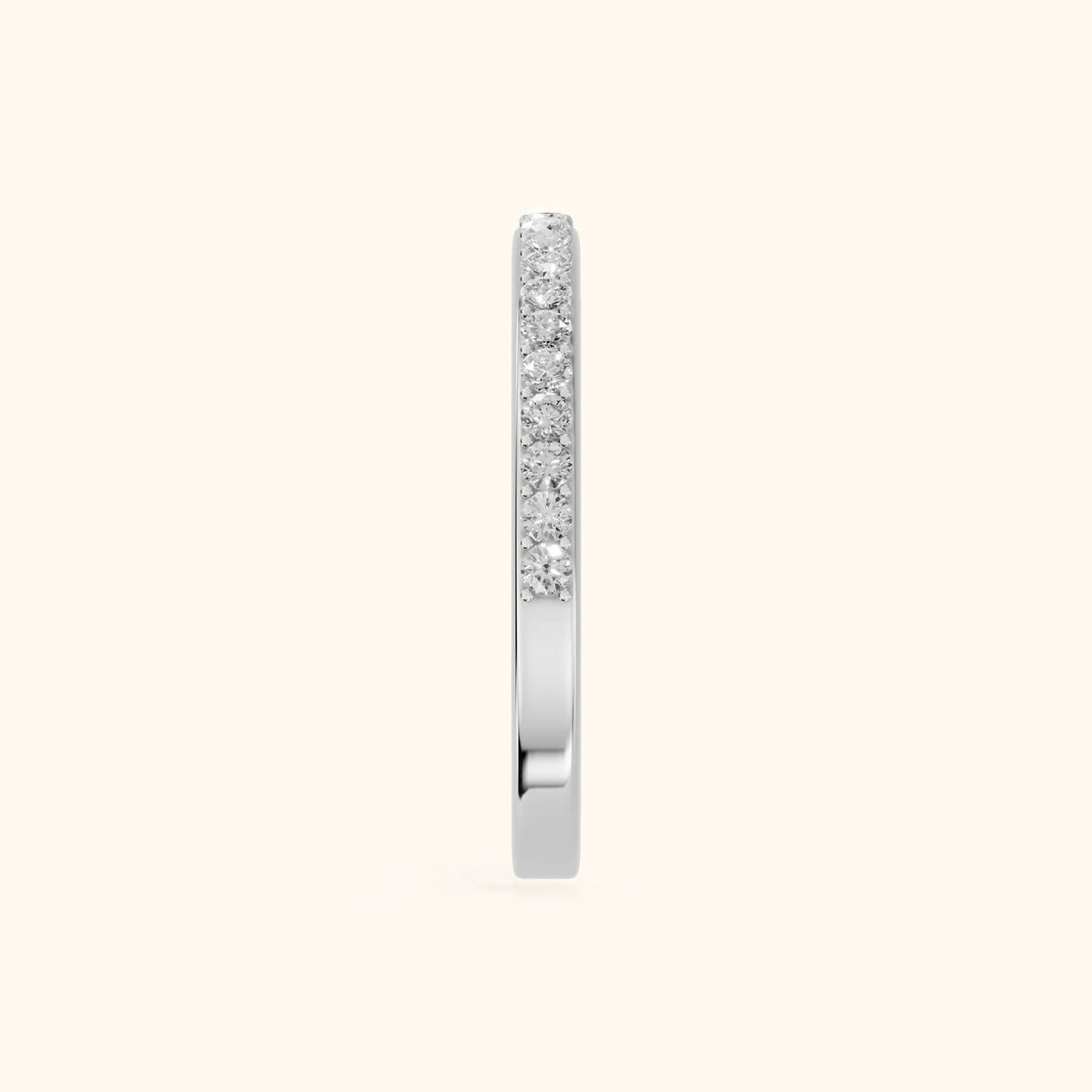 Tamara Micropavé Round Diamond Half Eternity Band in Silver - SideView