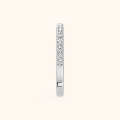 Tamara Micropavé Round Diamond Half Eternity Band in Silver - SideView