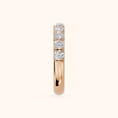 Joelle Shared Prong Round Diamond Half Eternity Band in Rose Gold - SideView