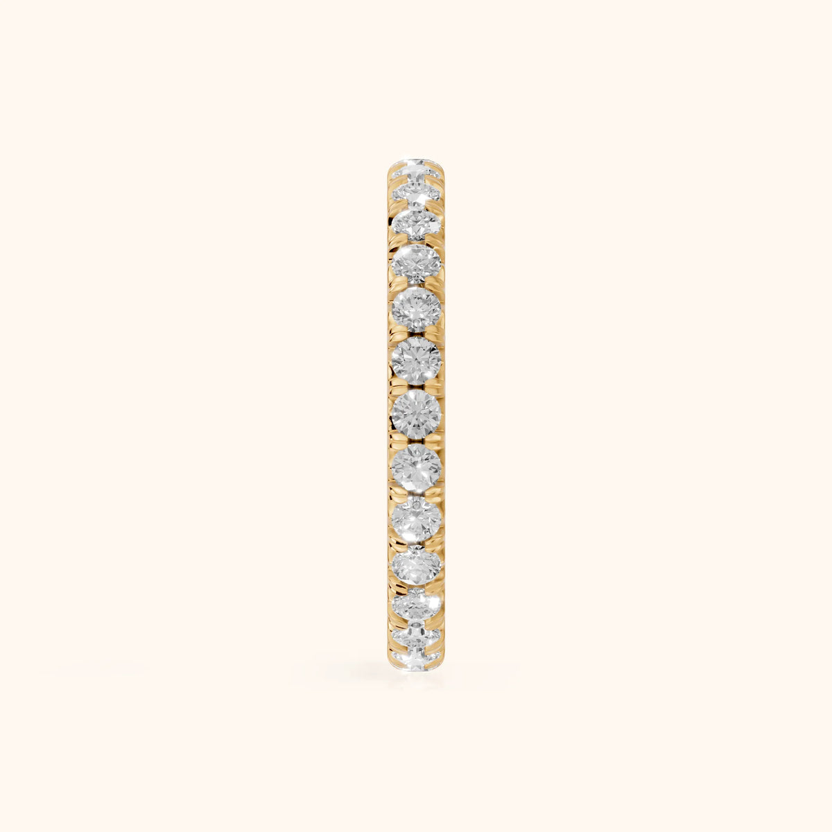 Lani French Pavé Round Diamond Eternity Band in Yellow Gold - SideView
