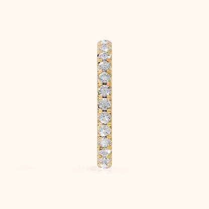Lani French Pavé Round Diamond Eternity Band in Yellow Gold - SideView
