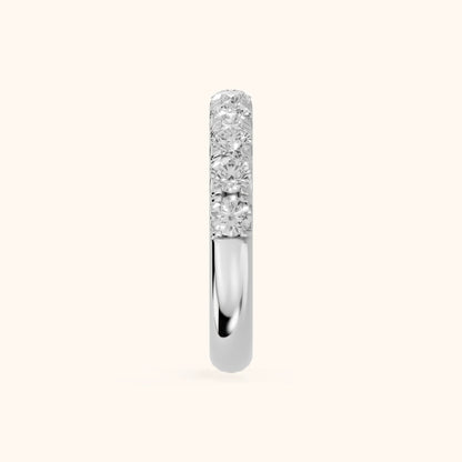 Joelle Shared Prong Round Diamond Half Eternity Band in Silver - SideView