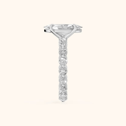 Piper Sidestone Marquise Diamond Engagement Ring in Silver - SideView.webp