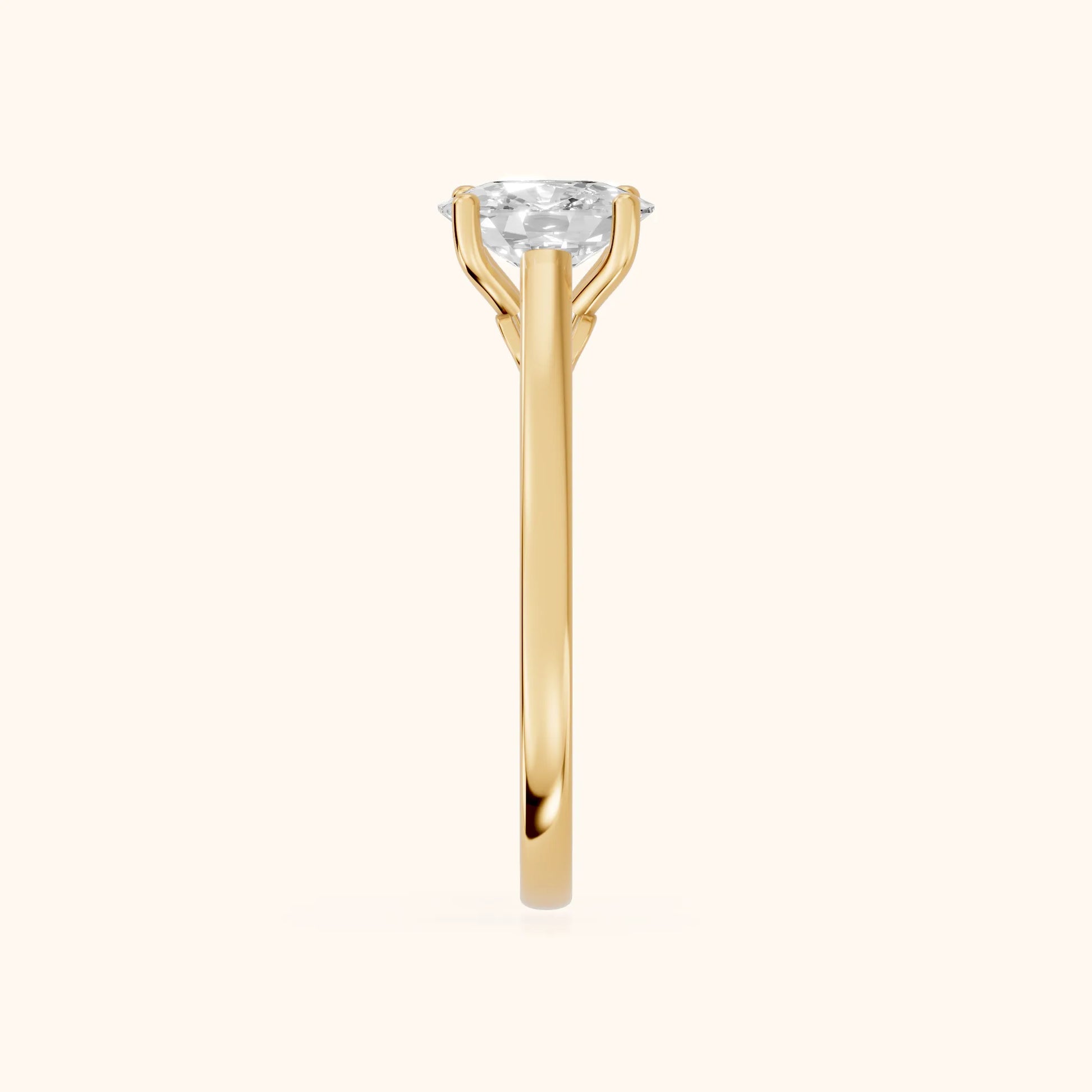Iris Vintage Cushion Diamond Engagement Ring in Yellow Gold - SideView