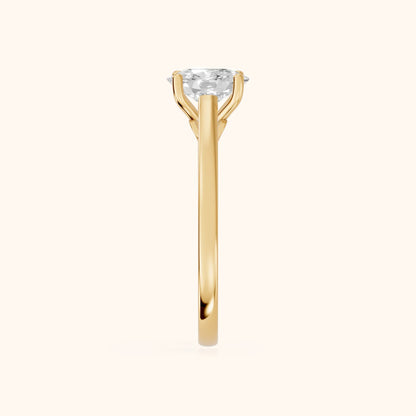 Iris Vintage Cushion Diamond Engagement Ring in Yellow Gold - SideView