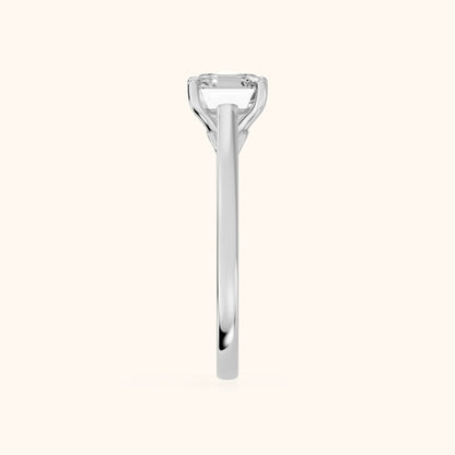 Iris Vintage Asscher Diamond Engagement Ring in White Gold - SideView