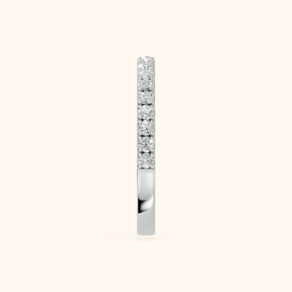 Lisette Pavé Round Diamond Half Eternity Band in Silver - SideView