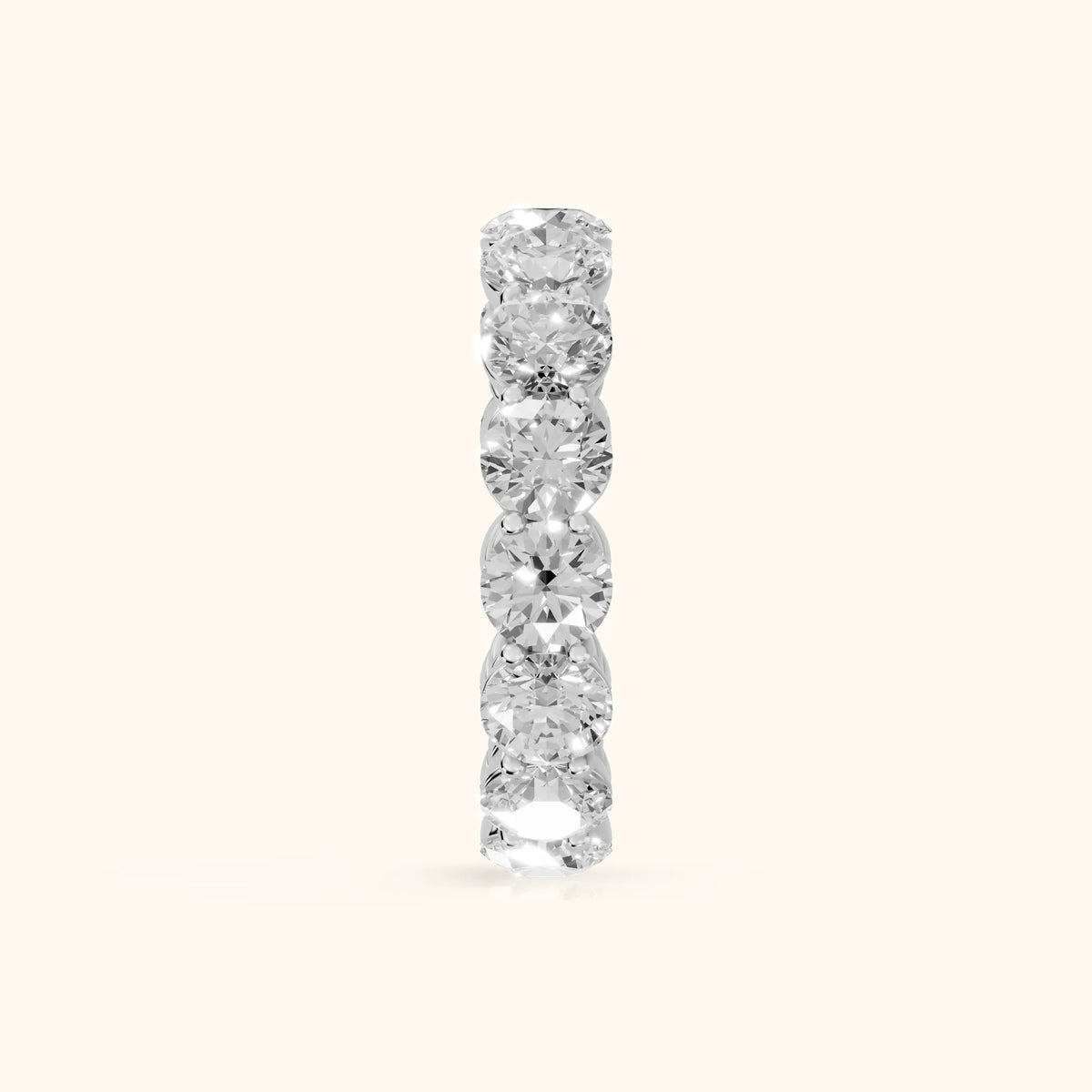 Larissa Shared Prong Round Diamond Eternity Band in Silver - SideView