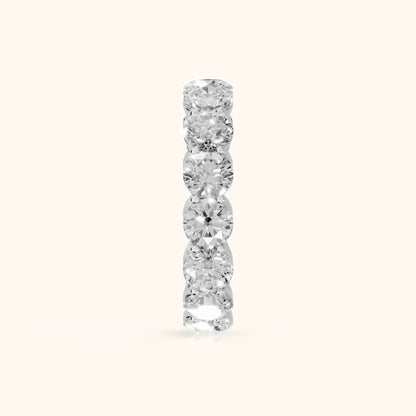 Larissa Shared Prong Round Diamond Eternity Band in Silver - SideView