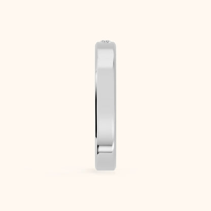 Kiara Classic Bezel Round Diamond Wedding Band in Silver - SideView
