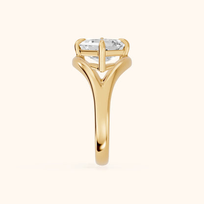 Seraphina Criss Cross  Asscher Diamond Engagement Ring in Yellow Gold - SideView