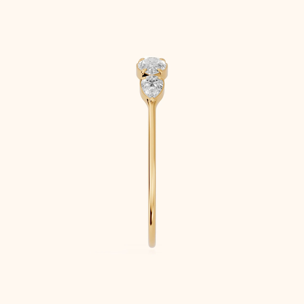 Samara Petite Pear Diamond Wedding Band in Yellow Gold - SideView
