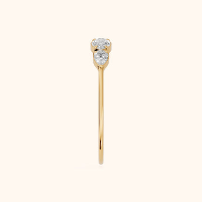 Samara Petite Pear Diamond Wedding Band in Yellow Gold - SideView