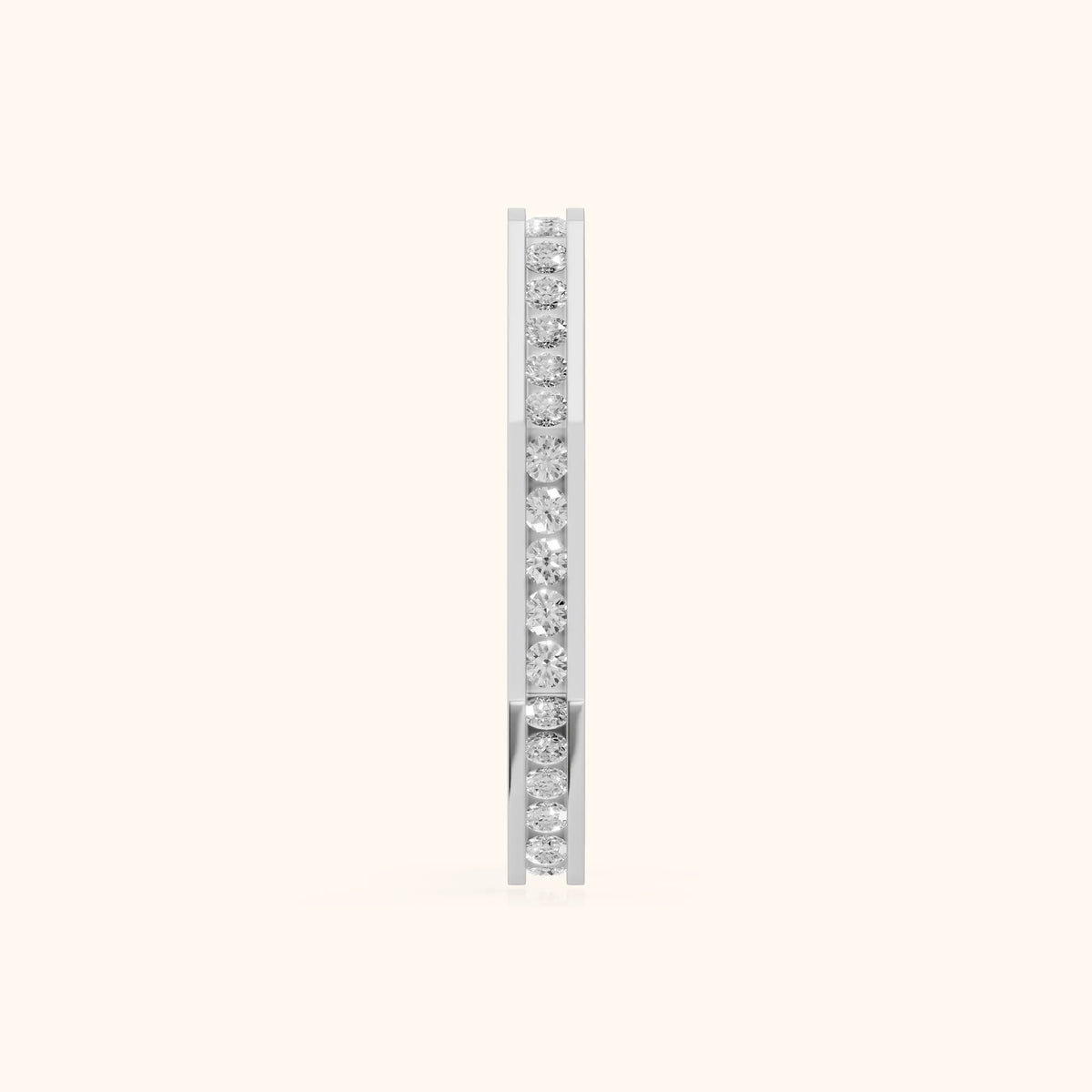 Sasha Channel Set Round Diamond Eternity Band in Silver - SideView