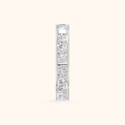 Louise Channel Set Princess Diamond Eternity Band in Silver - SideView