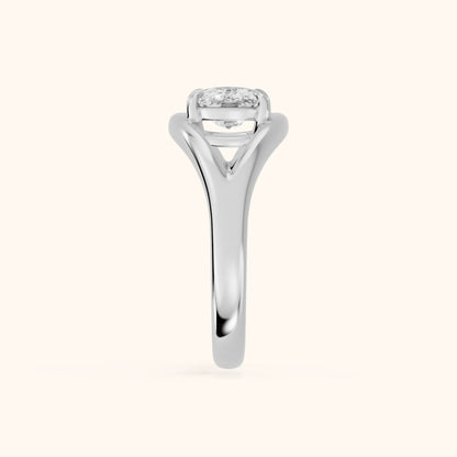 Madeleine Split Shank Cushion Diamond Engagement Ring in Platinum - SideView.webp