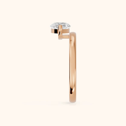 Maisie Four Prong Solitaire Marquise Diamond Engagement Ring in Rose Gold - SideView.webp