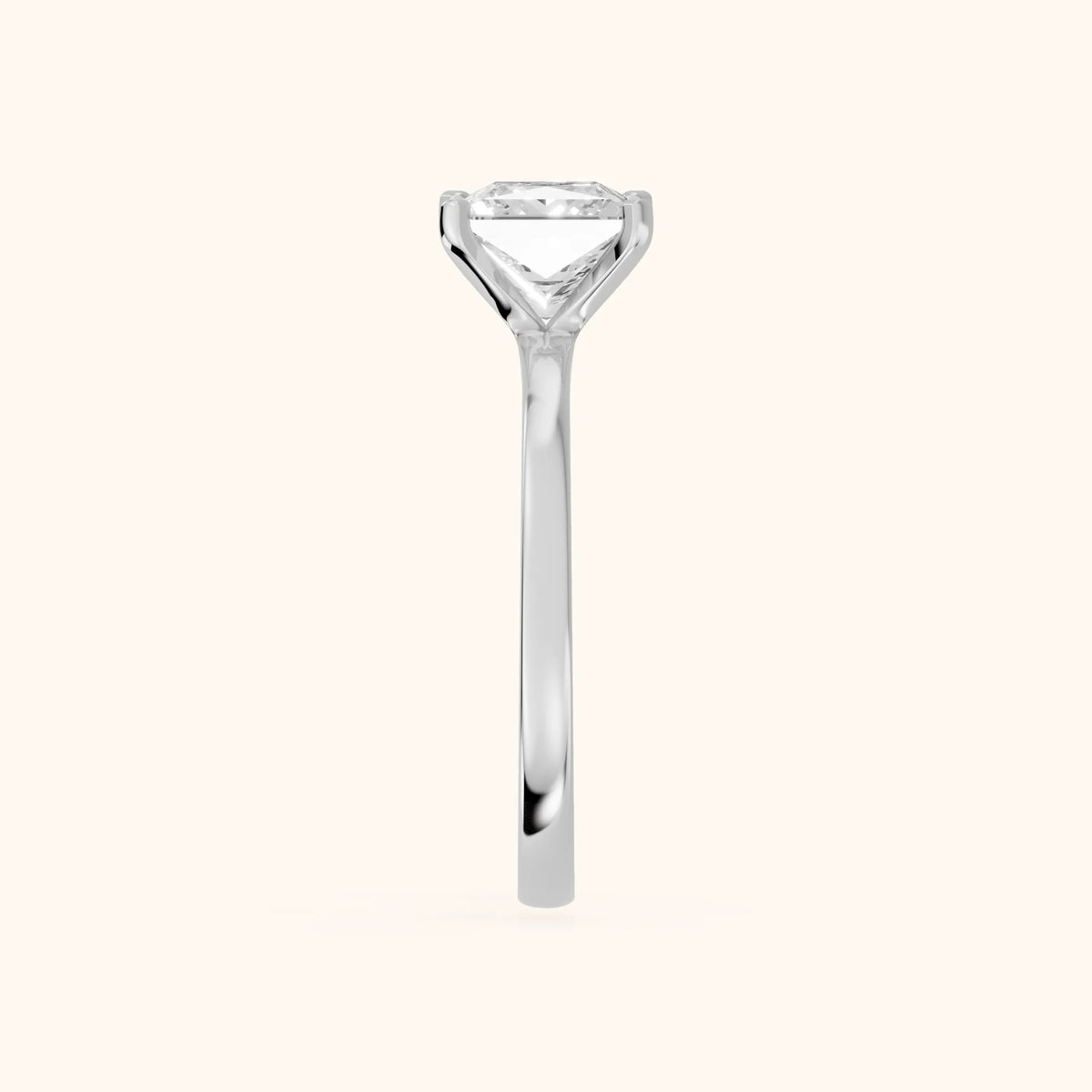 Matilda Cathedral Solitaire Princess Diamond Engagement Ring in Silver - SideView.webp