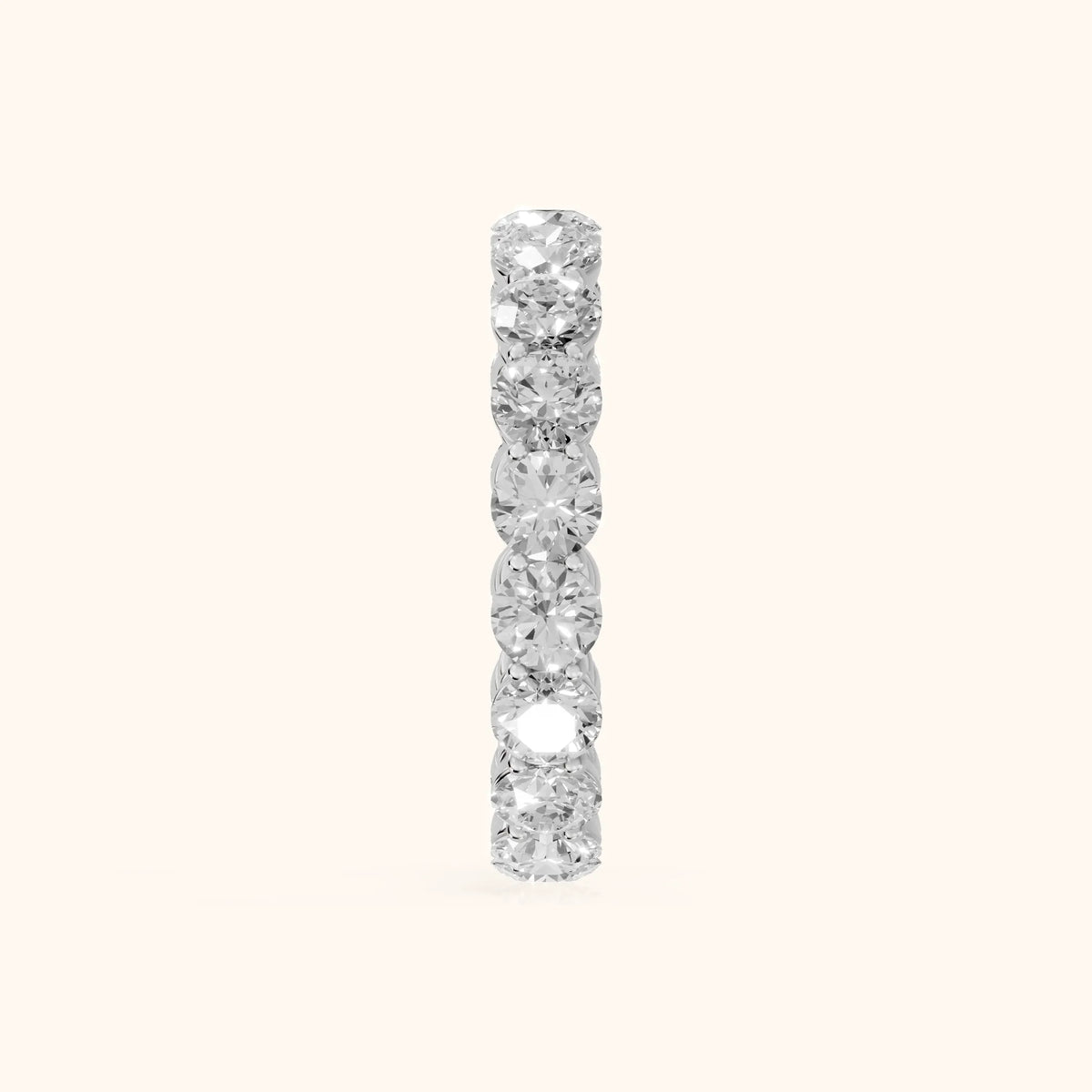 Dara Shared Prong Round Diamond Eternity Band in Silver - SideView