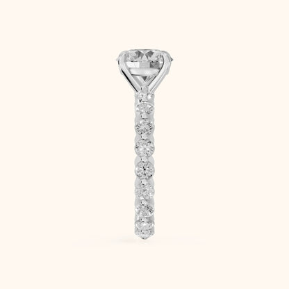 Piper Sidestone Round Diamond Engagement Ring in Silver - SideView.webp