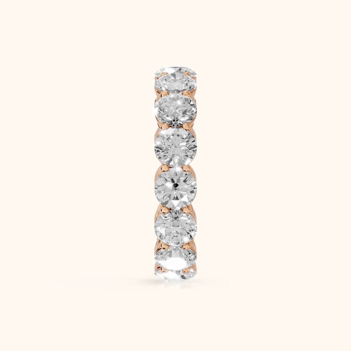 Larissa Shared Prong Round Diamond Eternity Band in Rose Gold - SideView