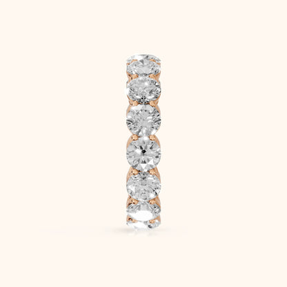 Larissa Shared Prong Round Diamond Eternity Band in Rose Gold - SideView