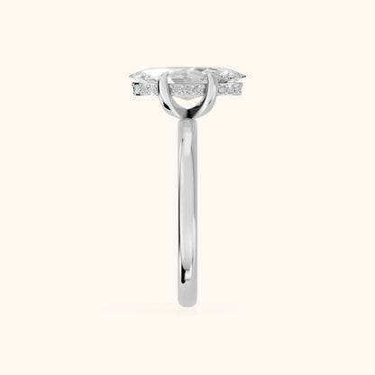Charlotte Charm Solitaire Marquise Diamond Engagement Ring in Platinum - SideView