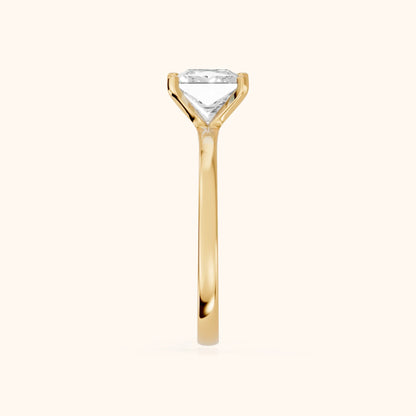 Matilda Cathedral Solitaire Princess Diamond Engagement Ring in Yellow Gold - SideView.webp