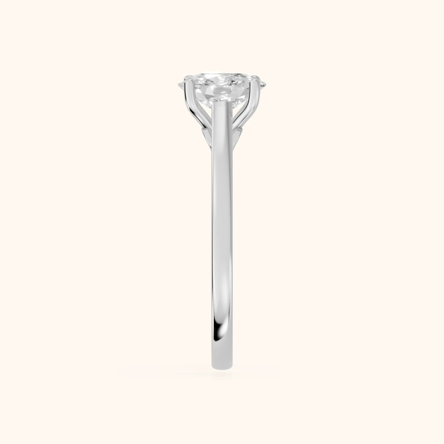 Iris Vintage Cushion Diamond Engagement Ring in White Gold - SideView