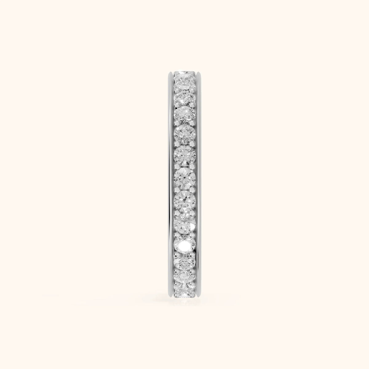 Ninon Classic Pavé Round Diamond Eternity Band in Silver - SideView