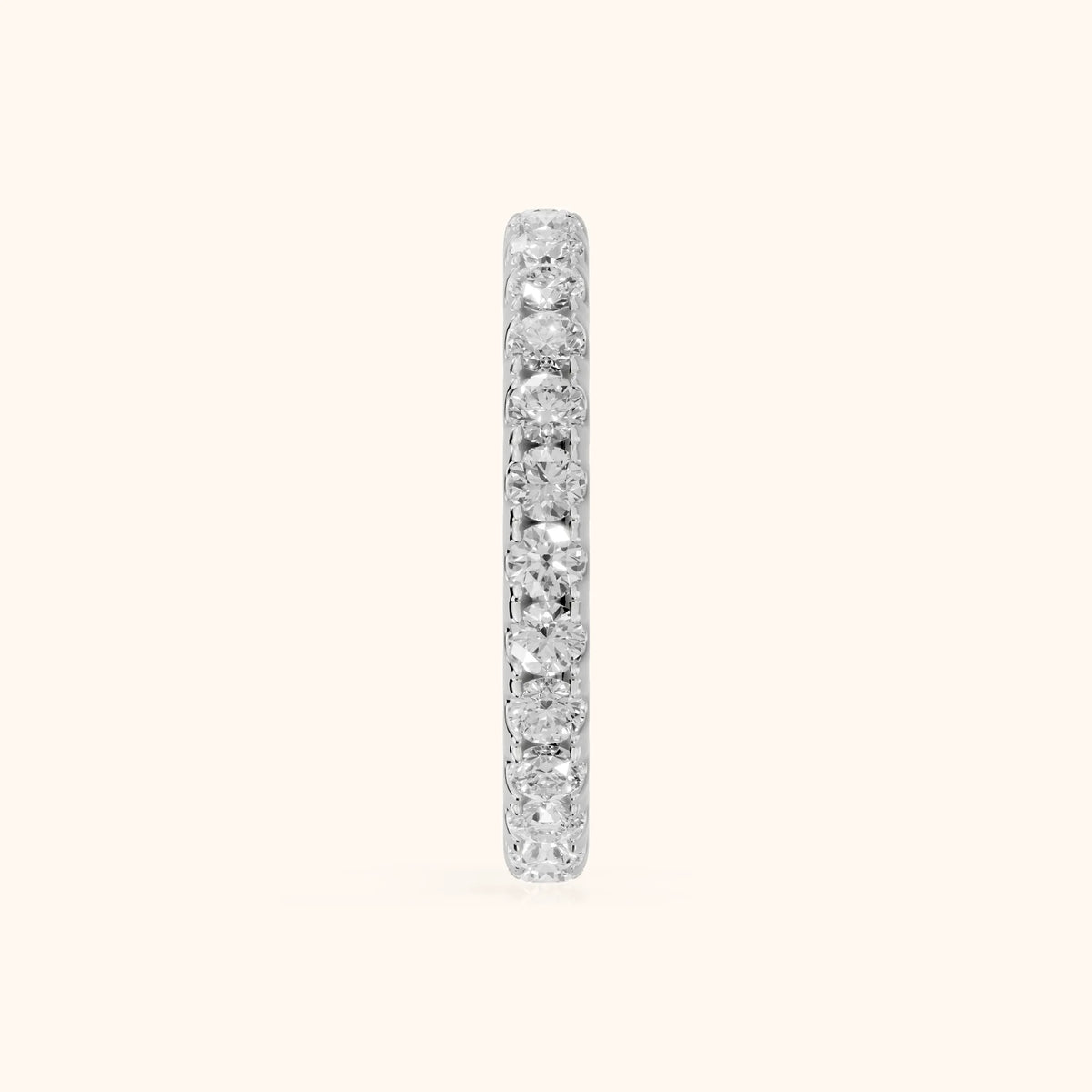 Cara French Pavé Round Diamond Eternity Band in White Gold - SideView