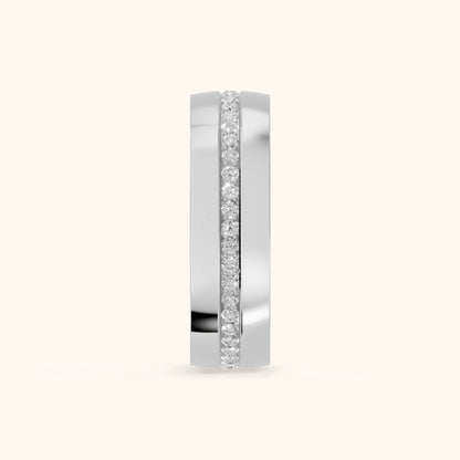 Kassia Micropavé Round Diamond Eternity Band in Silver - SideView