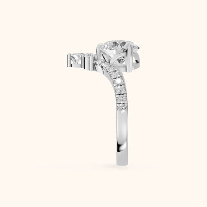 Isabella Legacy Side Stone Round Diamond Engagement Ring in Platinum - SideView