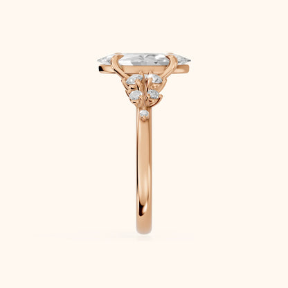 Evelina Bloom Marquise Diamond Engagement Ring in Rose Gold - SideView